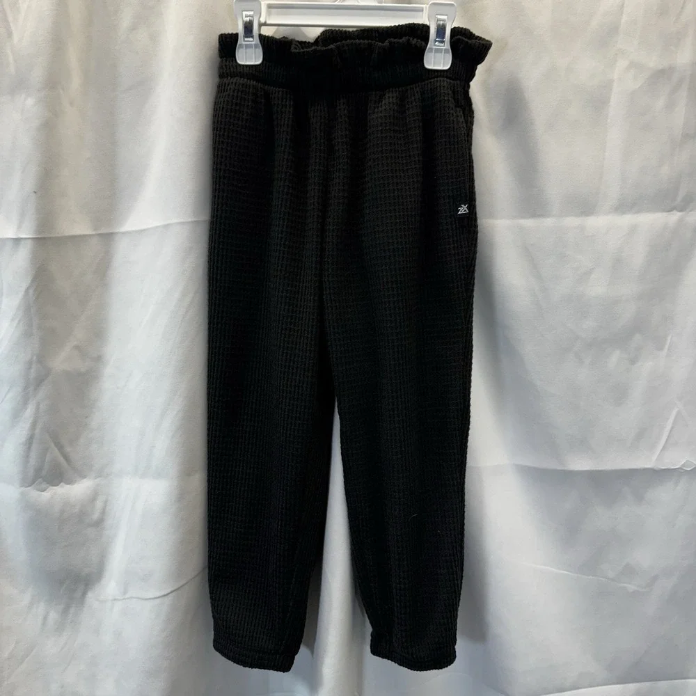 Zero Exposure Girls‎ Black Waffleknit 2 Piece Long Sleeve Set 5/6
